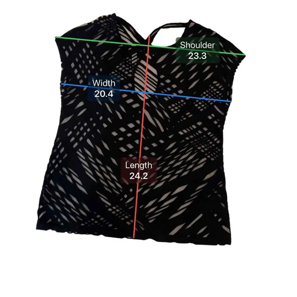 Soma Women's Small Sheer Black Keyhole Standout Burnout Tunic - Picture 5 of 5